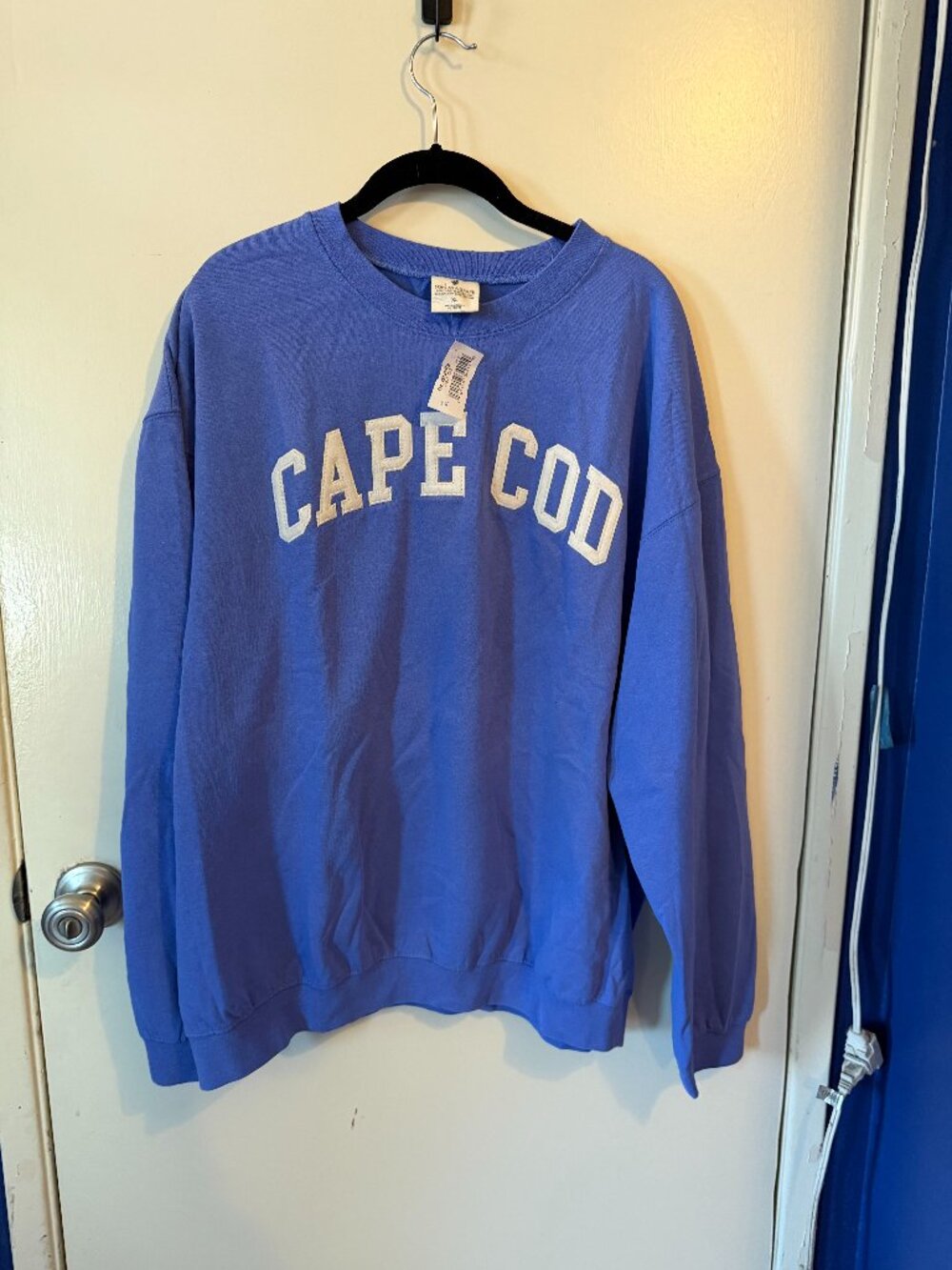 NWT Cape Cod Crewneck Sweatshirt Periwinkle Blue Appliqué Oversized XL